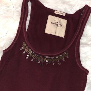 ❤️✨HOLLISTER CO. Burgundy Bling tank-top (M) ✨❤️
